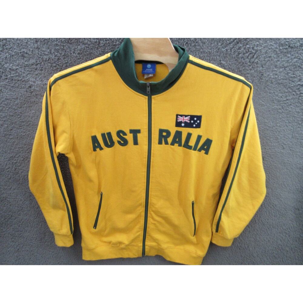 Vintage Around Australia Yellow Green Soccer Football Track Jacket Size Men's XL